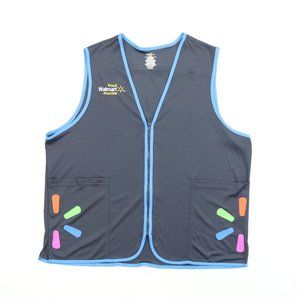 Proud Walmart Associate XL Employee Uniform Vest Zip Rainbow Blue Polyester